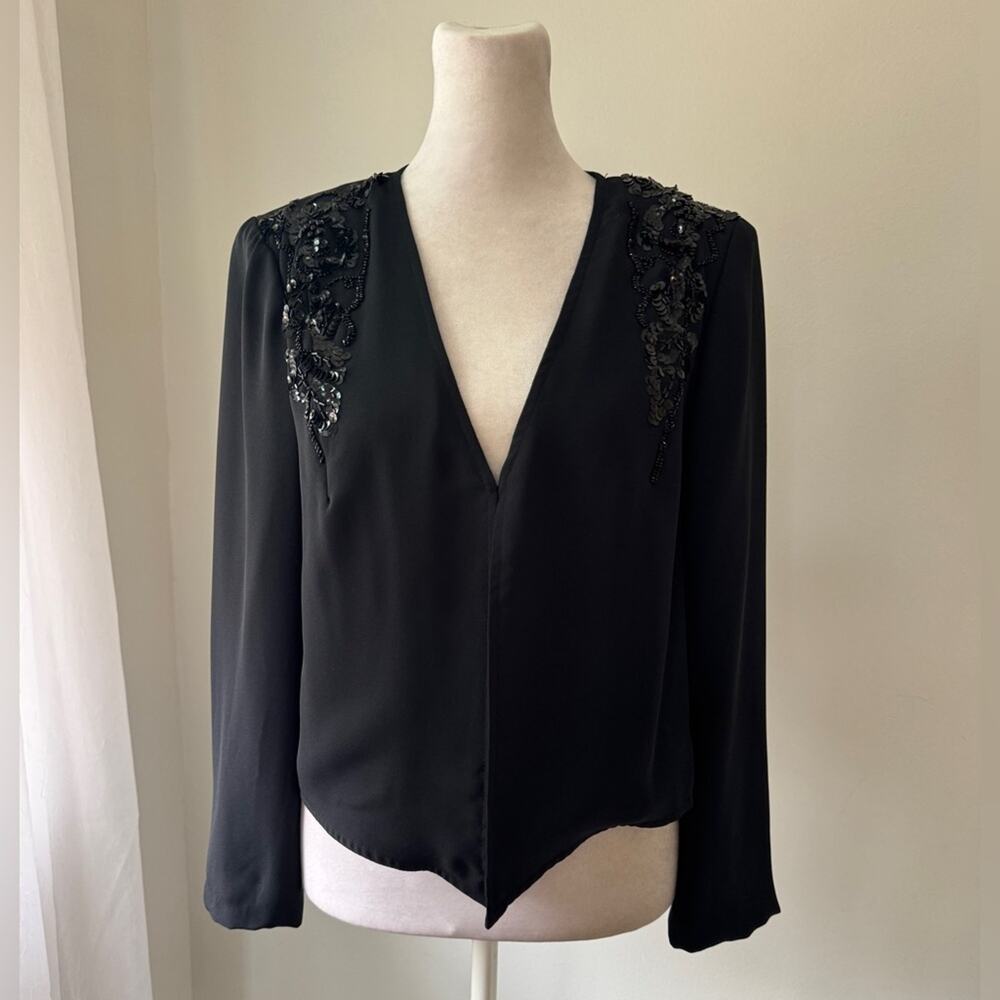 Vintage ‘80s Jack Bryan Black Sequined Lightweight Evening Jacket